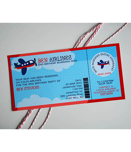 Airplane Birthday Party Printable Invitation